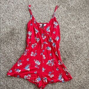 H&M Red Floral One-Piece Romper. Sz 4